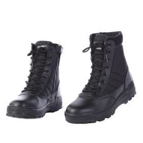 2021 New Us Military Leather Boots for Men Combat Bot Infantry Tactical Boots Askeri Bot Army Bots Army Shoes Erkek Ayakkabi (Color: Black)