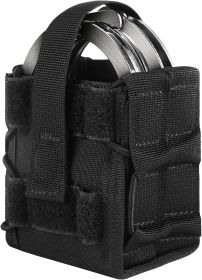 Double Handcuff Pouch, Open-Top MOLLE Tactical Handcuff Holster with Molle Belts Vest (Color: Black)