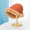 Winter Thermal Bucket Hat, Faux Fur Plush Thickened Ear Protection Fisherman Warmer Hat For Women Xmas Gift