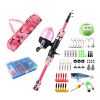 Kids Fishing Pole Set Fishing Starter Kit Telescopic Fishing Rod and Reel Combo Kit with Tackle Box 56Pcs Fishing Lures for Boys Girls