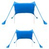 Foldable Beach Canopy Tent Collapsible Shade Sail Sun Protection Windproof Shelter 4 Sandbag 2 Pole Portable Storage Bag Rectangle Blue